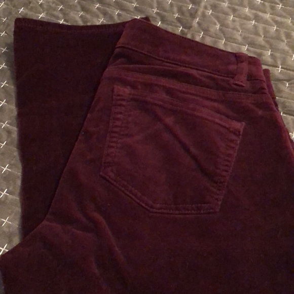 Chaps corduroy tummy control straight legs pants, wine color, size 4 - Picture 4 of 4